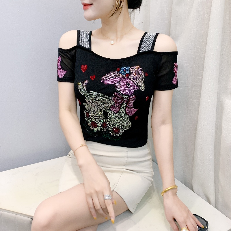 Streetwear Brand Flower - Streetwear Brand Ladies T-Shirt Shiny Flower