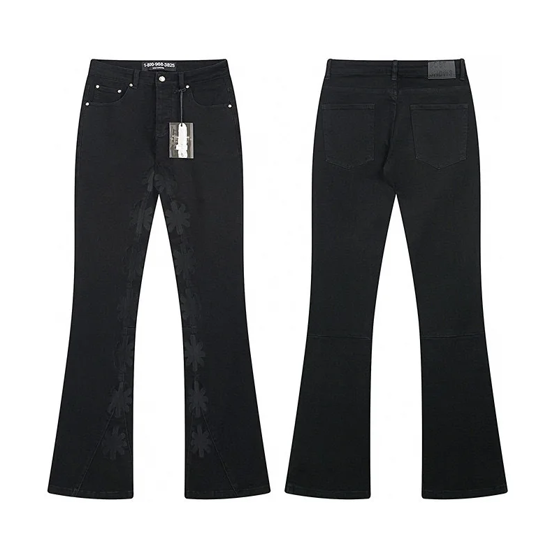 Streetwear Brand Flower - LOSTSHDWS 2026 Slim-Fit Embroidered Jeans Men's