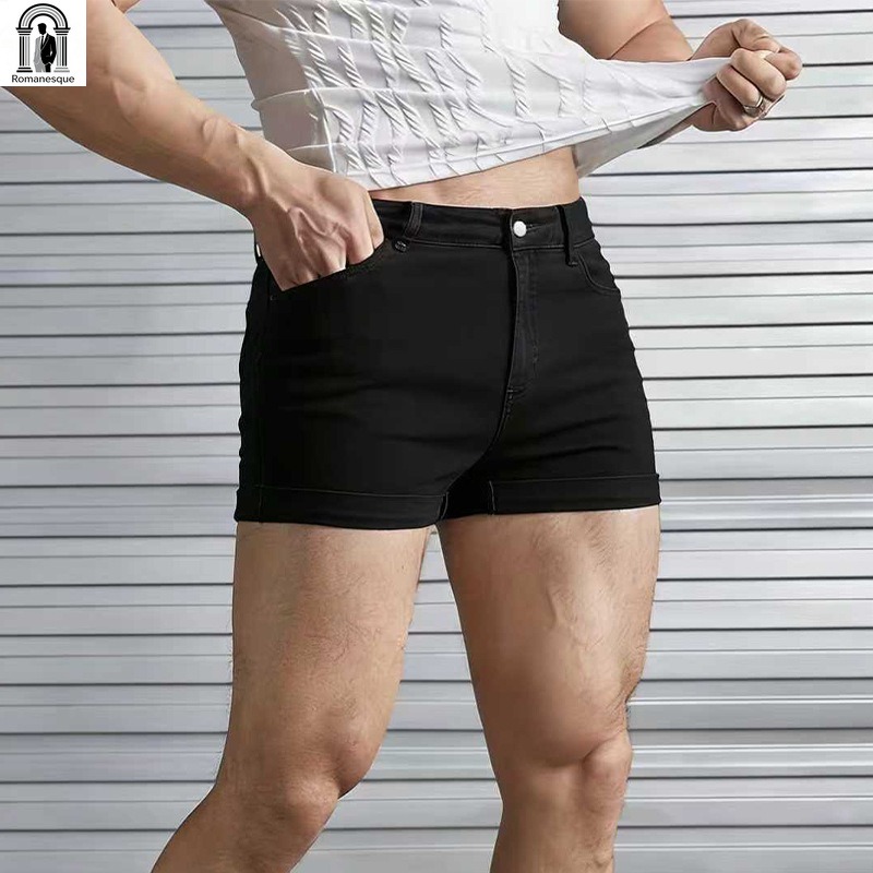 Men's Sexy Slim Fit White Deni - đánh giá và giá Streetwear Brand Shorts