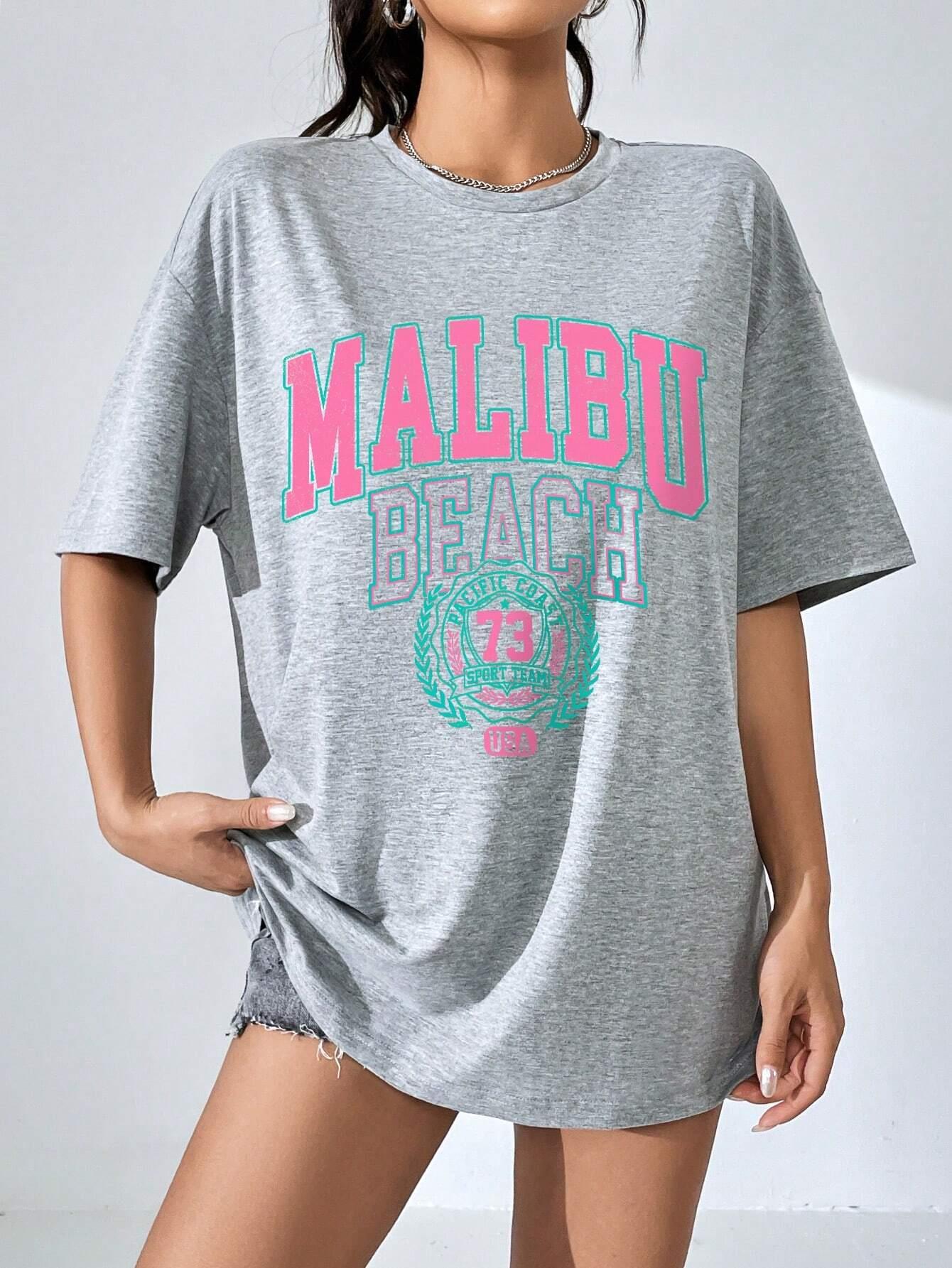 Malibu Beach Letter Print Prin - đánh giá và giá Streetwear Clothing Brands