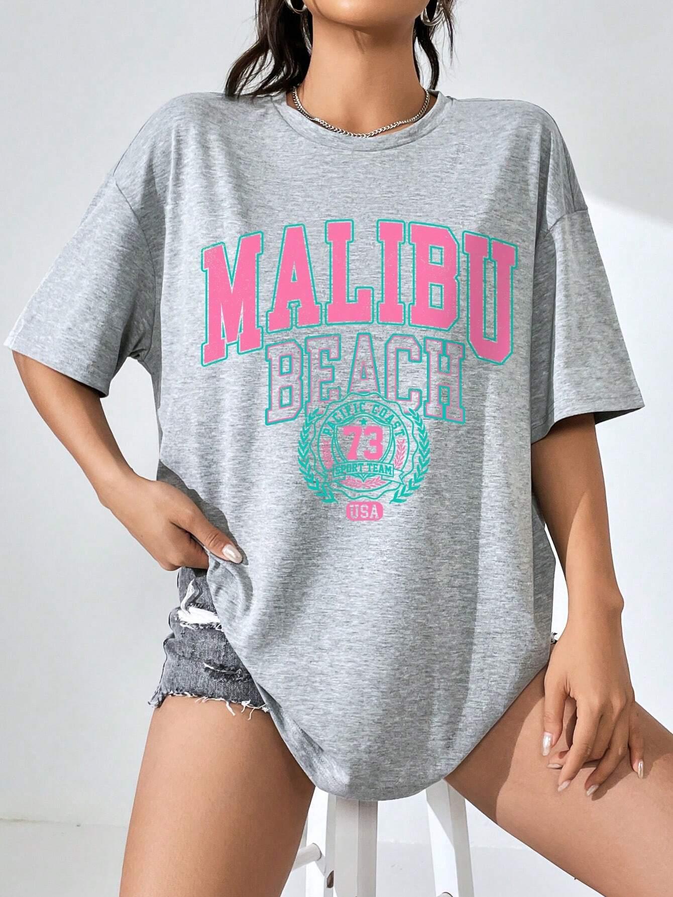 Malibu Beach Letter Print Prin - đánh giá và giá Streetwear Clothing Brands