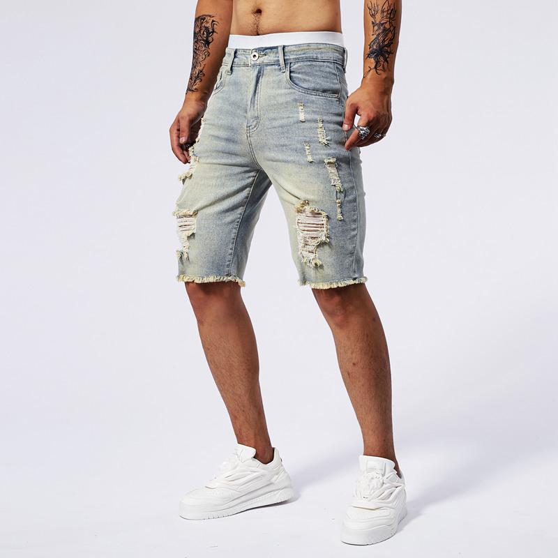 2025 Summer New Men's Ripped D - đánh giá và giá Streetwear Brand Denim