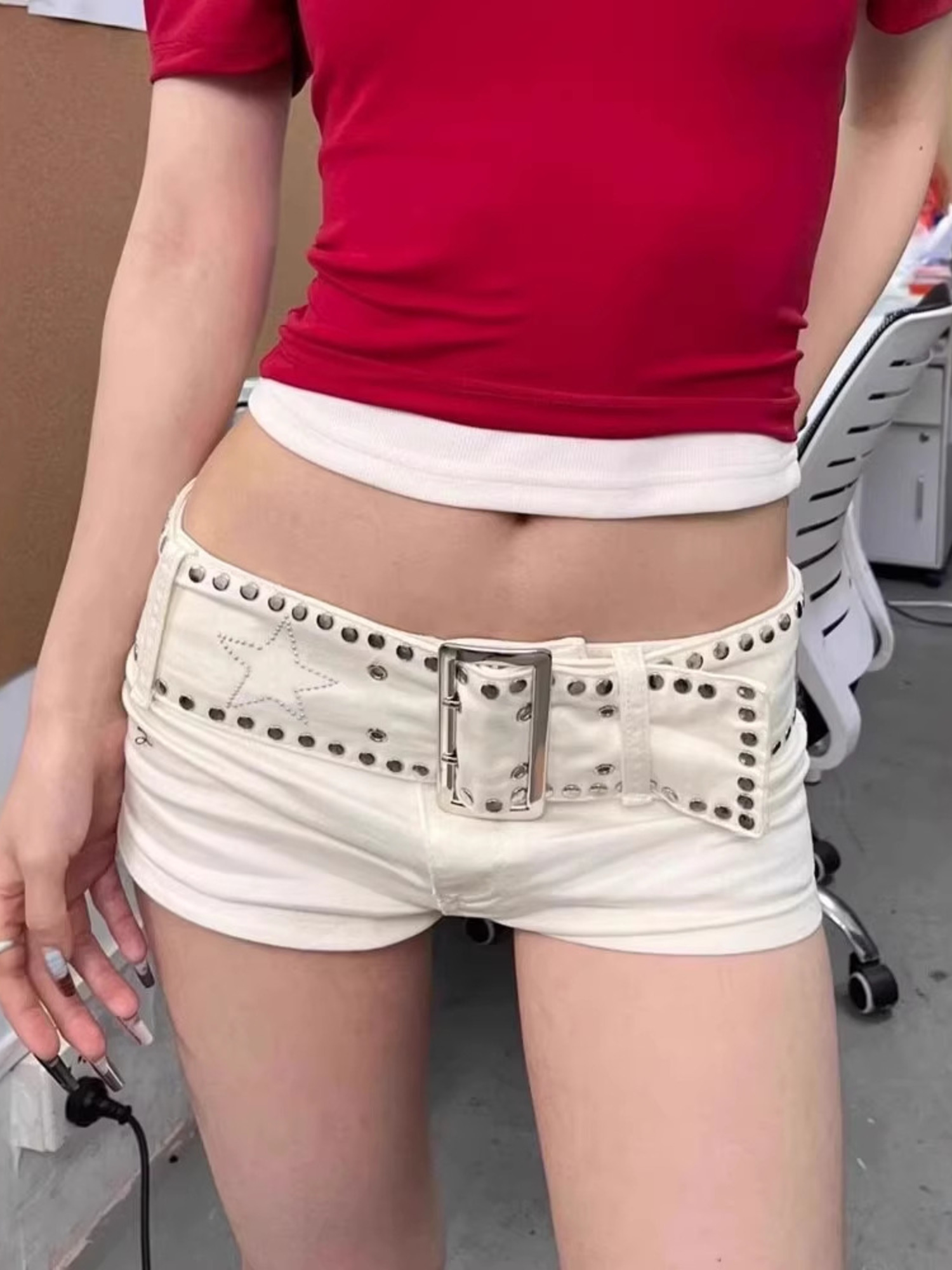 Women's Low Rise White Denim S - đánh giá và giá Streetwear Brand Shorts