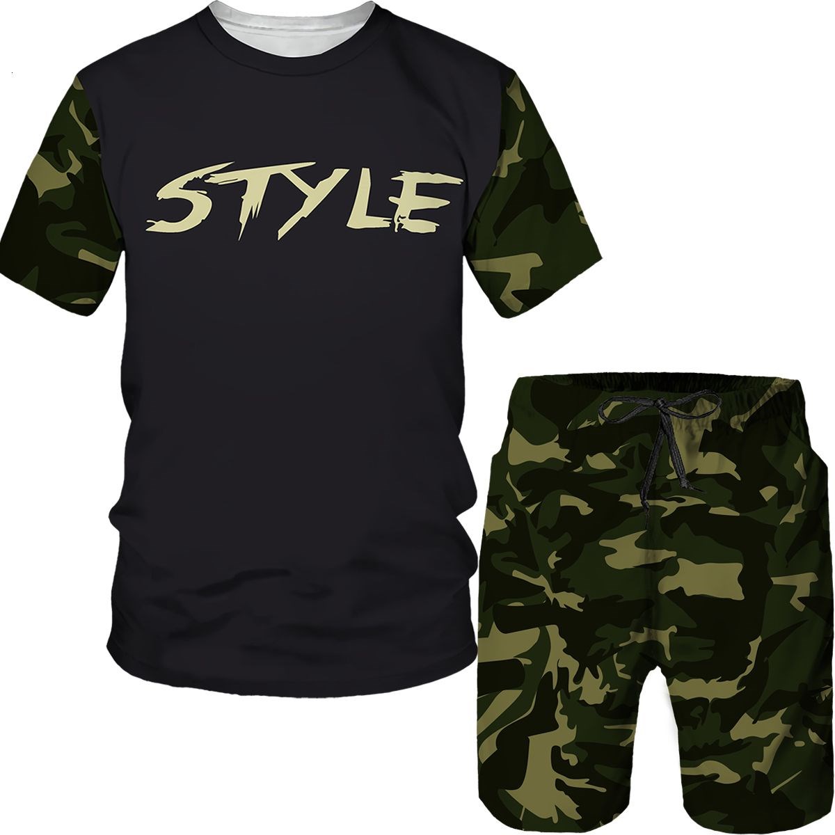 Camouflage Men's Suits Camo 3D - đánh giá và giá Streetwear Brand Shorts