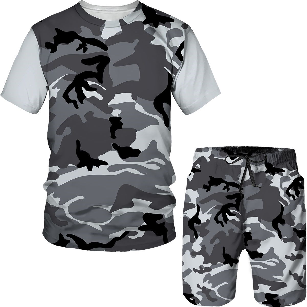 Camouflage Men's Suits Camo 3D - đánh giá và giá Streetwear Brand Shorts