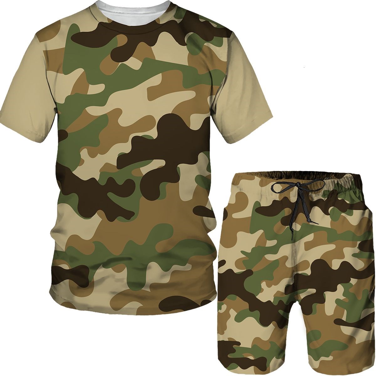 Camouflage Men's Suits Camo 3D - đánh giá và giá Streetwear Brand Shorts