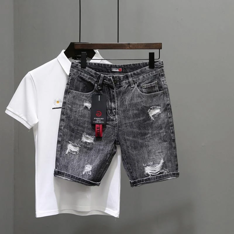 Men's Short Jeans Pants Black  - đánh giá và giá Streetwear Brand Shorts
